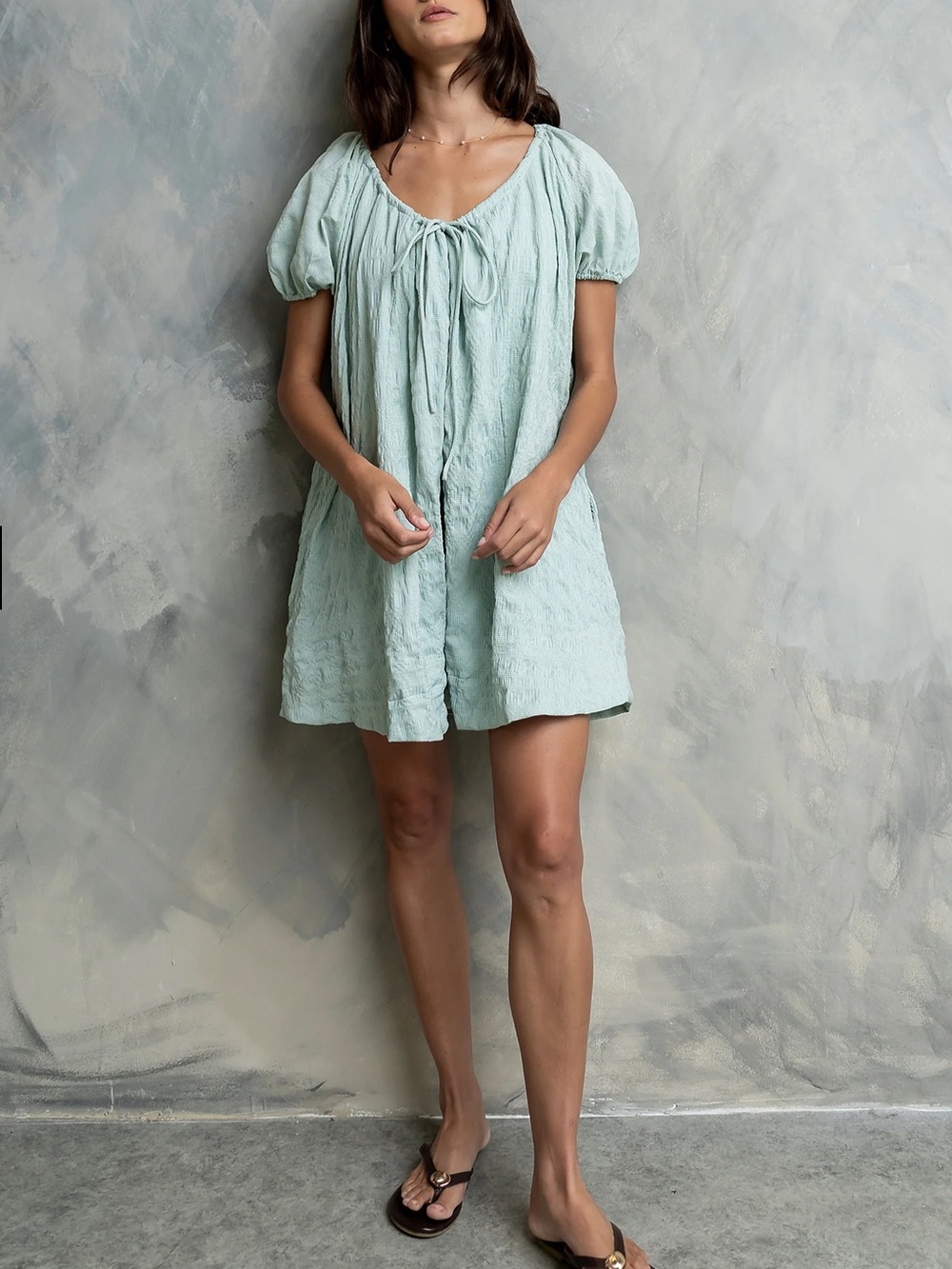 bohme Charlie Gingham Mini Dress in Blue